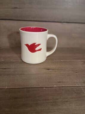 Starbucks Red Dove 12oz Coffee Mug Embossed 2008